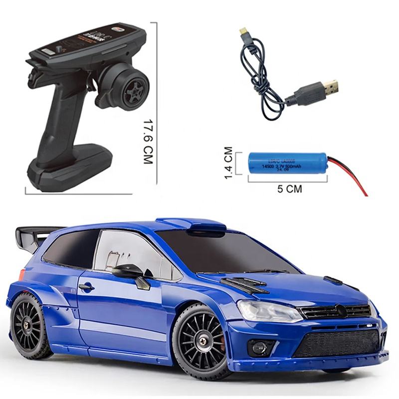 LD2801 Full-scale Four-wheel Drive Drift Remote Control Car POLO R Charging High-speed Racing Children’s Toys-Color:Ld2801 -Scale:1:28
